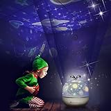 Sternenhimmel Projektor Lampe Kinder LED Nachtlicht Baby Sterne Lampe mit 6 Projektion Films 5 Licht Modus 360° Drehbar für...